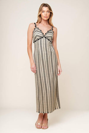 TAKE ME AWAY CROCHET LACE MIDI DRESS.
