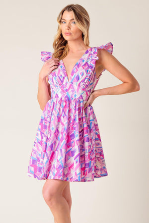 BETTER WITHOUT YOU WOVEN MINI DRESS.