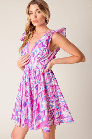 BETTER WITHOUT YOU WOVEN MINI DRESS.