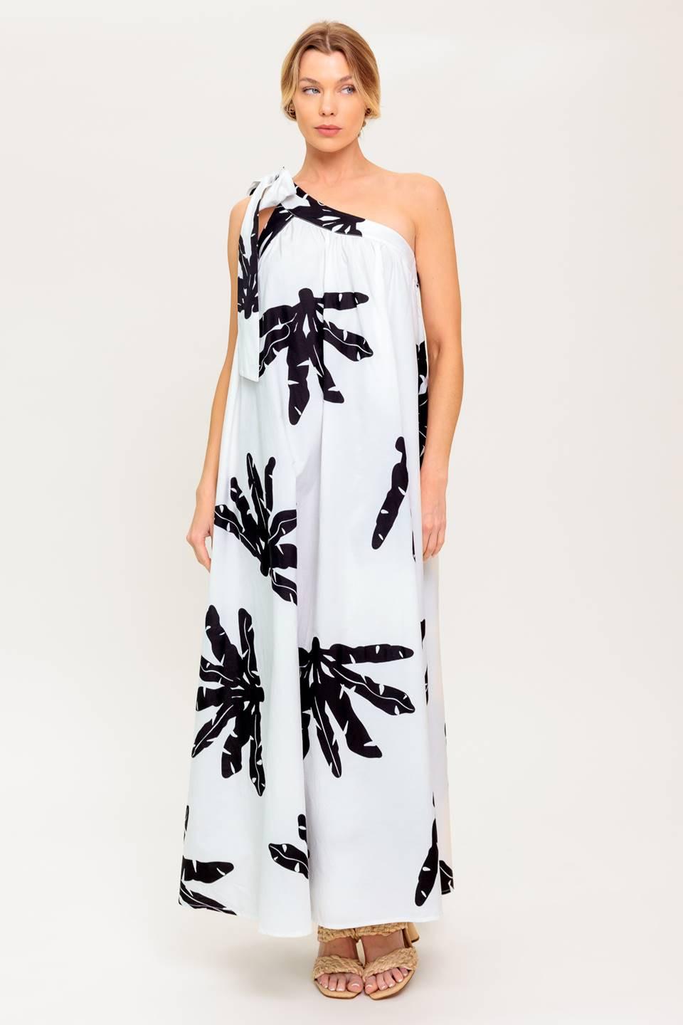 SUNSET SERENADE WOVEN MAXI DRESS.