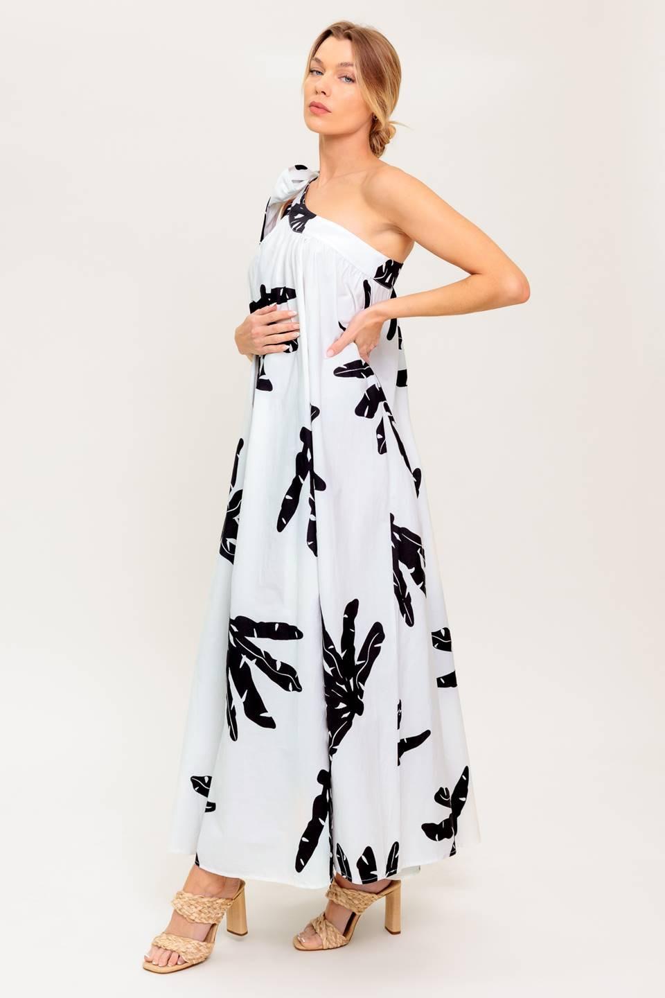 SUNSET SERENADE WOVEN MAXI DRESS.