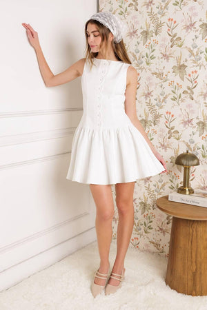 PALM PICNIC WOVEN MINI DRESS - Flying Tomato - DRESSES - Flying Tomato