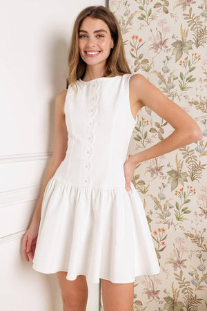 PALM PICNIC WOVEN MINI DRESS - Flying Tomato - DRESSES - Flying Tomato