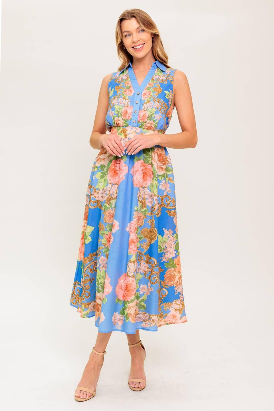 LOST IN A DREAM WOVEN MIDI DRESS.