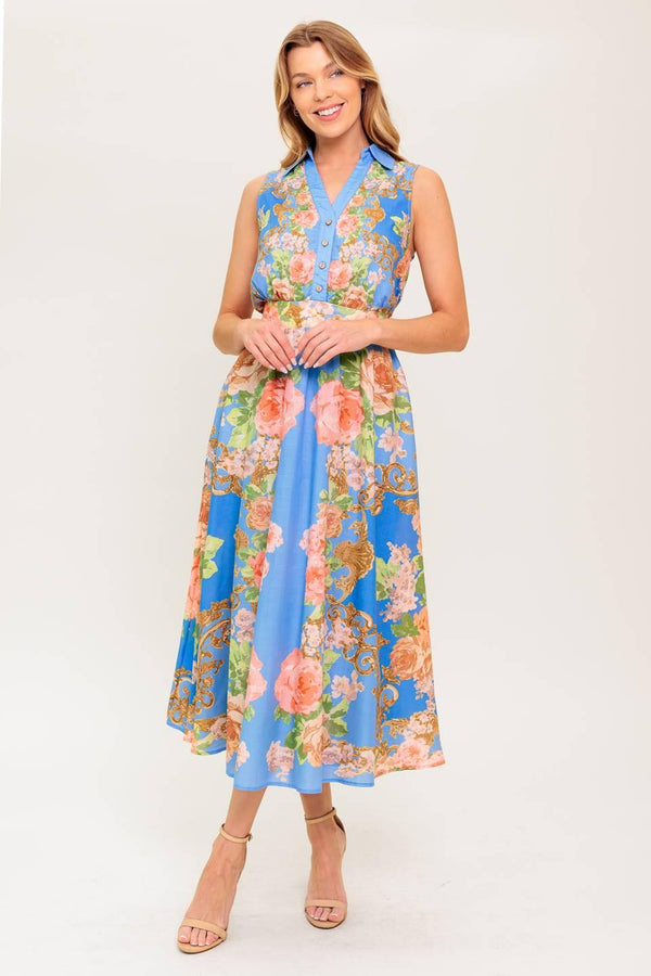 LOST IN A DREAM WOVEN MIDI DRESS.