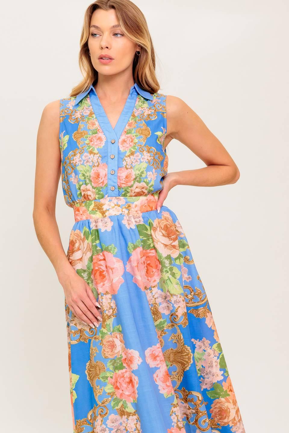LOST IN A DREAM WOVEN MIDI DRESS.