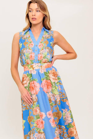 LOST IN A DREAM WOVEN MIDI DRESS.