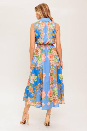 LOST IN A DREAM WOVEN MIDI DRESS.