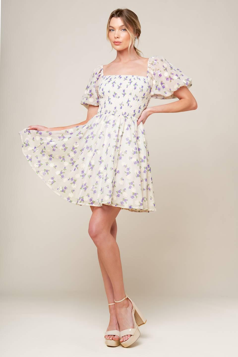 MAKING CONNECTIONS CREAM WOVEN MINI DRESS.
