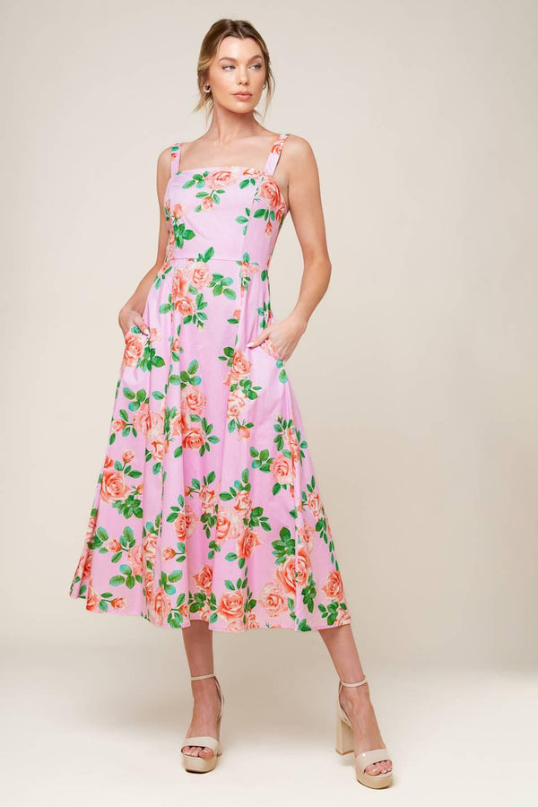 TIME FOR TEAM WOVEN MIDI DRESS.