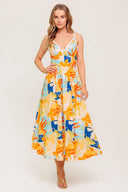 DAWN PETAL KISS WOVEN MIDI DRESS.