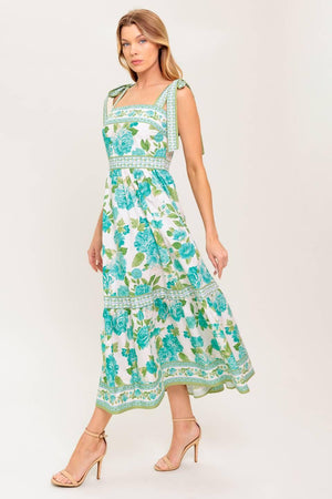 WRITTEN IN THE SKY WOVEN MIDI DRESS.