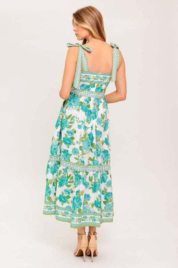 WRITTEN IN THE SKY WOVEN MIDI DRESS.