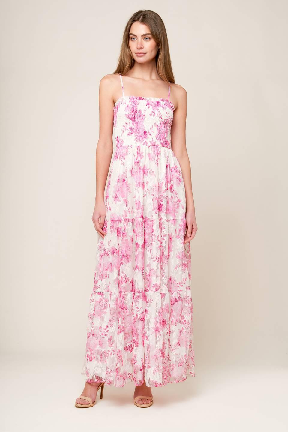 IN THIS MOMENT WOVEN LACE MAXI DRESS L FLYING TOMATO IVORY PINK / L IN THIS MOMENT WOVEN LACE MAXI DRESS L FLYING TOMATO IVORY PINK / L
