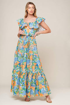 DELIGHTFUL GARDEN PARTY WOVEN MAXI DRESS.