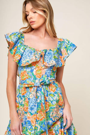 DELIGHTFUL GARDEN PARTY WOVEN MAXI DRESS.