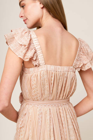 FROLIC THROUGH FIELDS WOVEN MIDI DRESS.