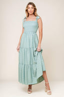 HORIZONS AHEAD WOVEN MAXI DRESS.