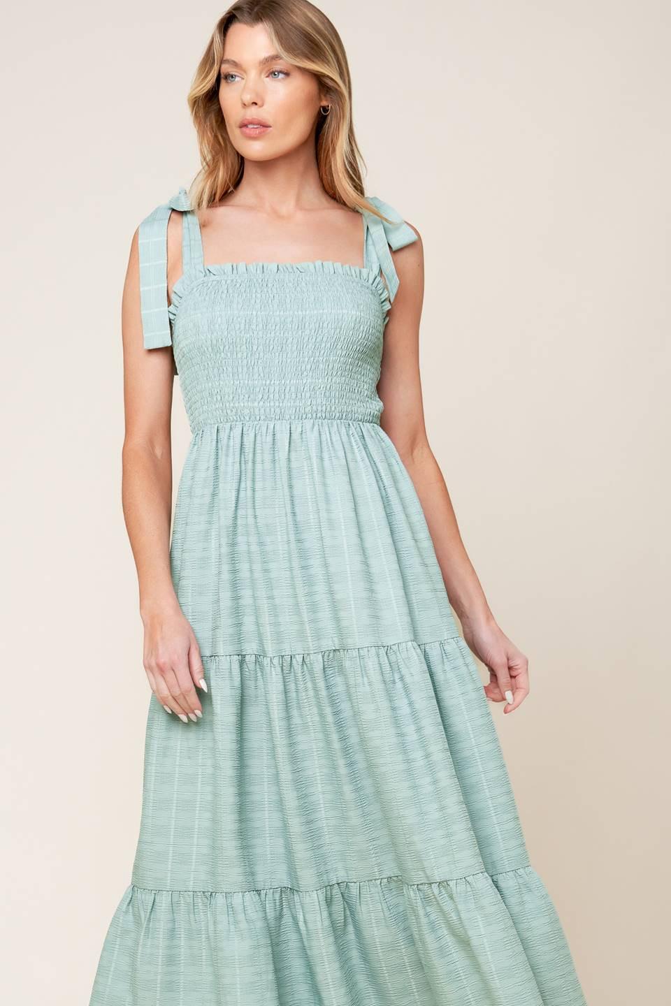 HORIZONS AHEAD WOVEN MAXI DRESS.