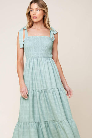 HORIZONS AHEAD WOVEN MAXI DRESS.
