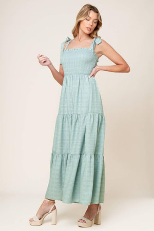 HORIZONS AHEAD WOVEN MAXI DRESS.