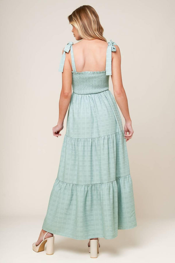 HORIZONS AHEAD WOVEN MAXI DRESS.