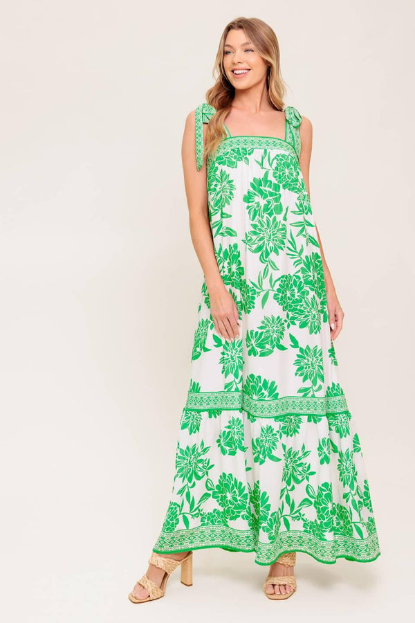 GARDEN TALES WOVEN MAXI DRESS.