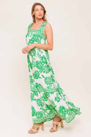 GARDEN TALES WOVEN MAXI DRESS.