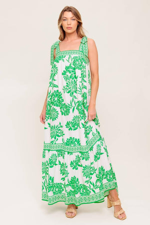 GARDEN TALES WOVEN MAXI DRESS.