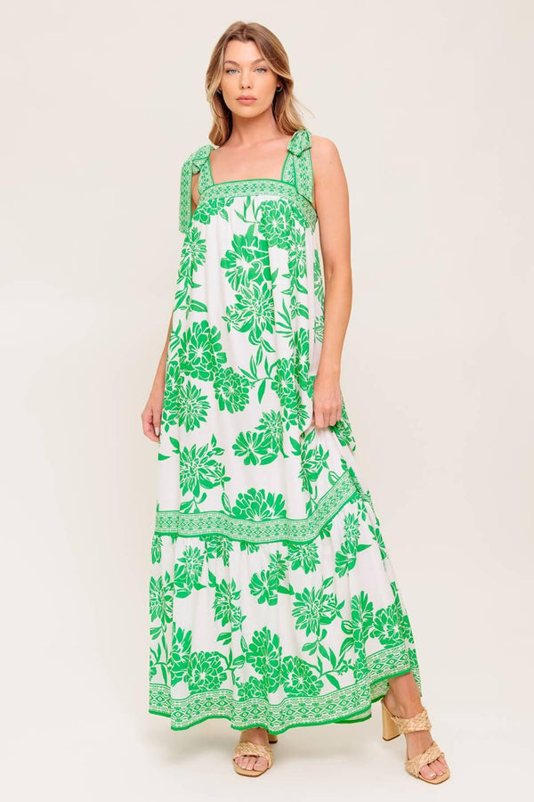 GARDEN TALES WOVEN MAXI DRESS.