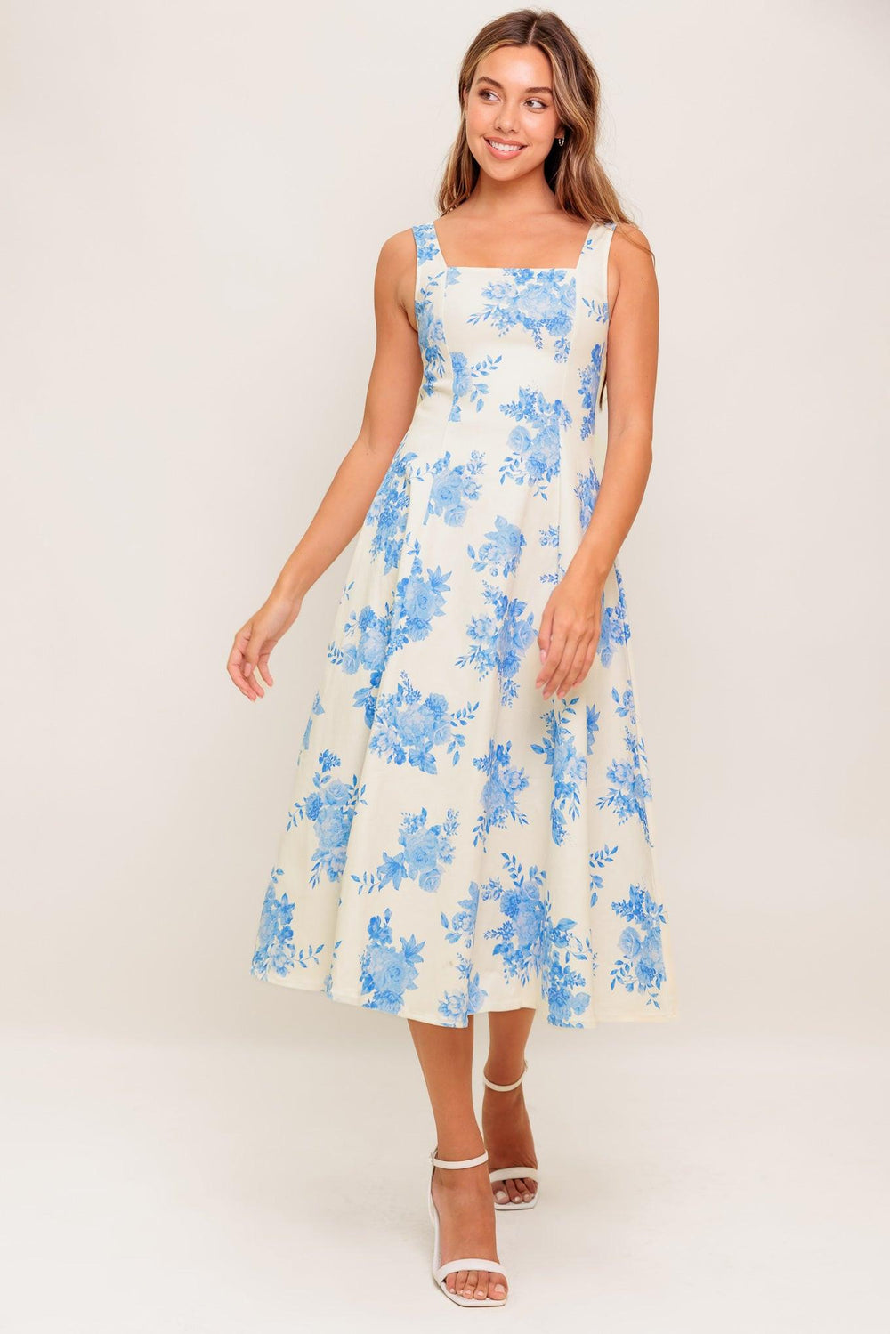 BLUEBELL BREEZE WOVEN MIDI DRESS.