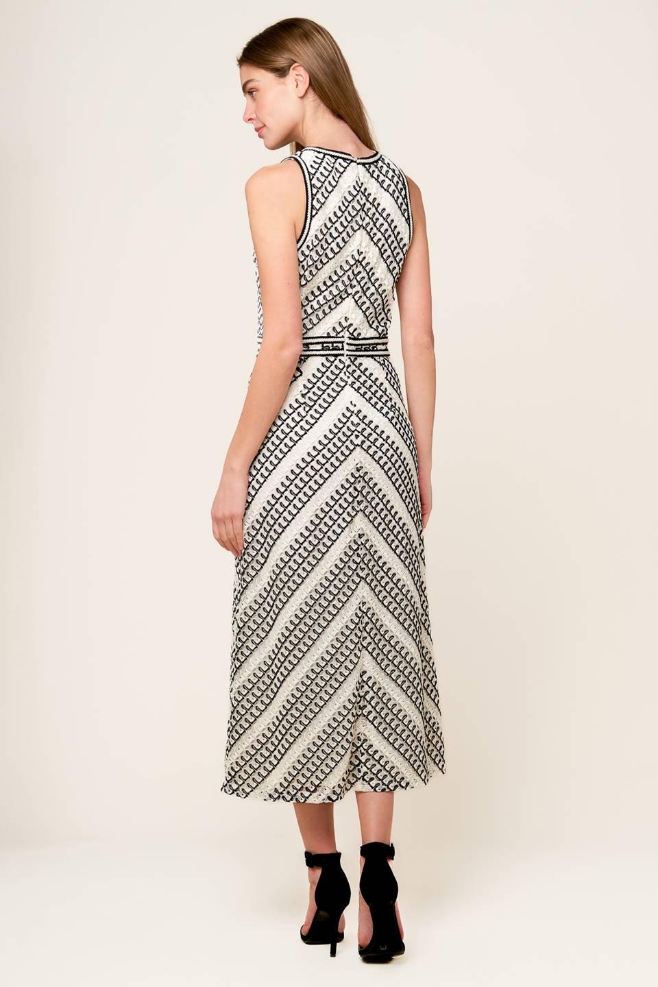TERRIFIC TIMING CROCHET MIDI DRESS.