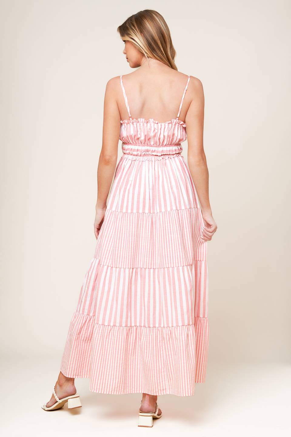 GIA PEONY PINK WOVEN MAXI DRESS