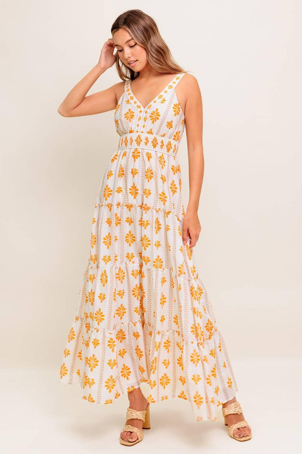 DAILY DELIGHT WOVEN MAXI DRESS.