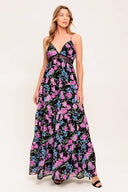 PURE SUNSHINE BLACK WOVEN MAXI DRESS.