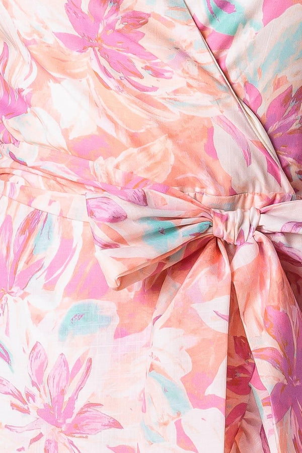 BLESS YOUR HEART CORAL WOVEN MINI DRESS.
