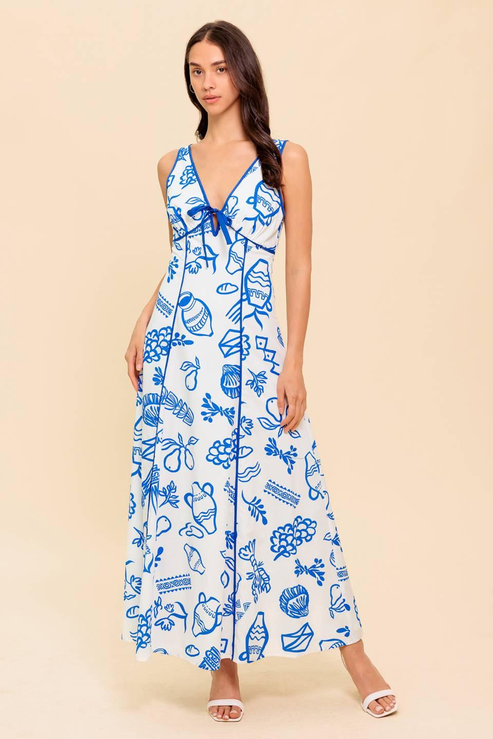 ITALIAN SUMMER WOVEN ANKLE DRESS.
