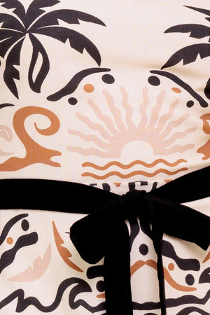 TROPIC NOIR WOVEN MINI DRESS.