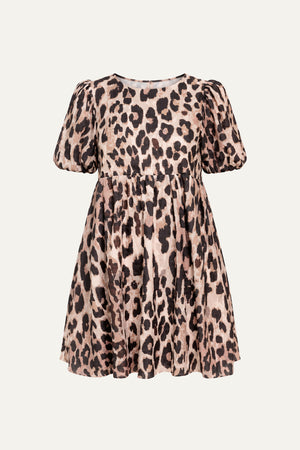 FOREVER YOURS LEOPARD WOVEN MINI DRESS