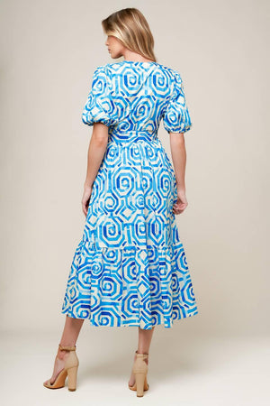 SEASONALLY LOVELY WOVEN MIDI DRESS.