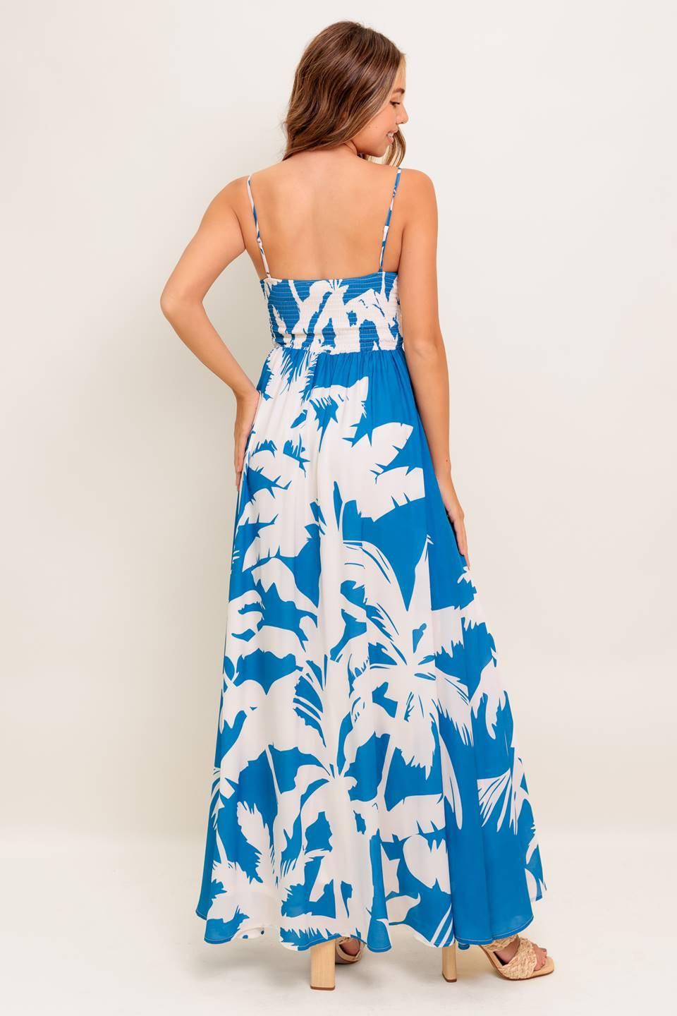 SLOW MORNINGS NAVY WOVEN MAXI DRESS.