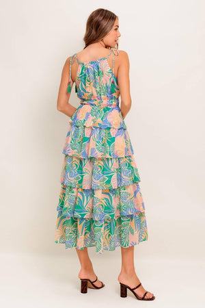CABANA DREAMS WOVEN MIDI DRESS.