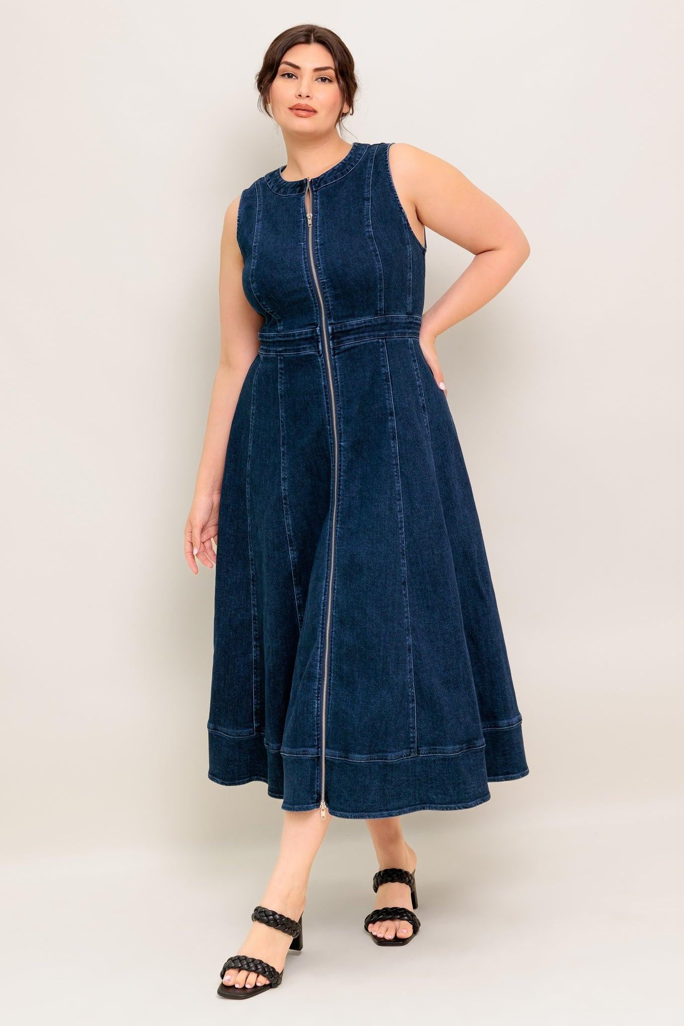 raw denim dress Chic Ripped Raw Cut Denim Dress Effortlessly Stylish and Trendy! Canary Houze