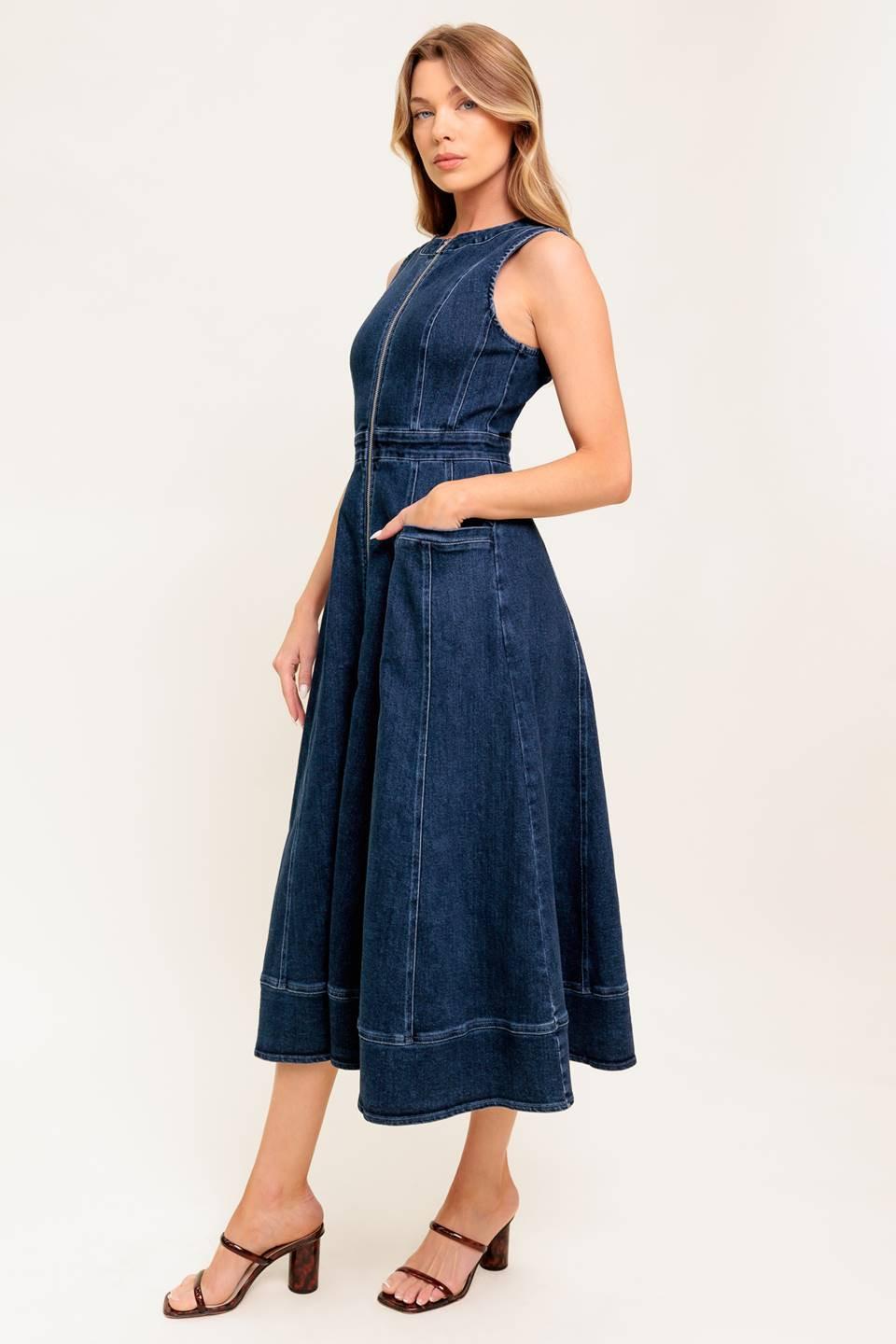 raw denim dress The tablier Dress