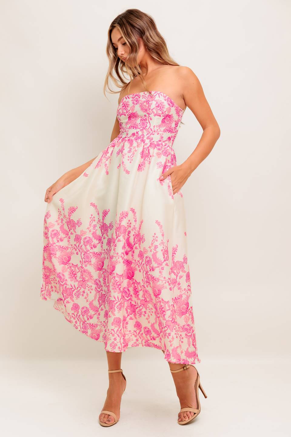 COCO LOCOS WOVEN MIDI DRESS