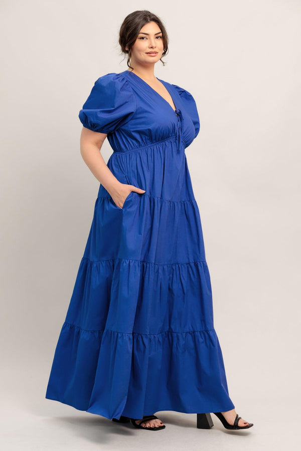 SUMMER GLOW ROYAL BLUE WOVEN MAXI DRESS.