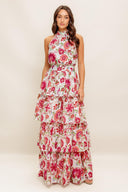 FLORAL RHAPSODY WOVEN MAXI DRESS.