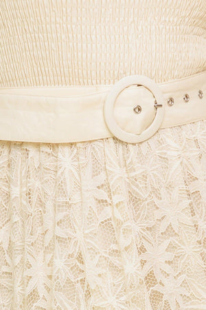 PARADISE AWAITS WOVEN LACE ANKLE DRESS.