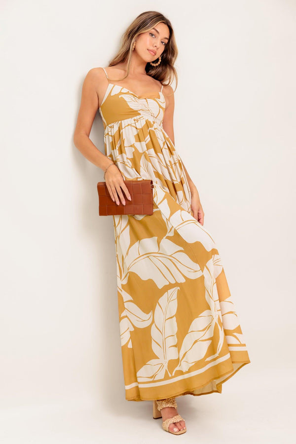 HEART OF HYDRANGEA WOVEN MAXI DRESS.