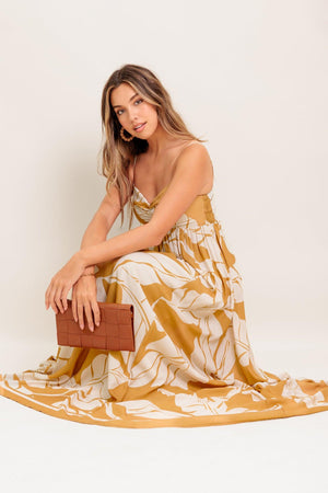 HEART OF HYDRANGEA WOVEN MAXI DRESS.